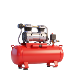 Red Air Compressor 3D Icon for Industrial Designs