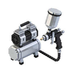 Icono 3D Voxel de pistola de pintura neumática