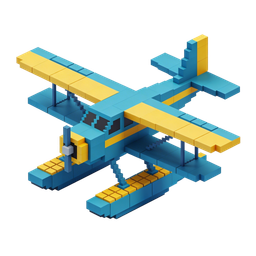 Colorful 3D Airplane Icon for Transport Applications