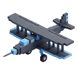 Pixelated Airplane Icon for Transportation Themes
