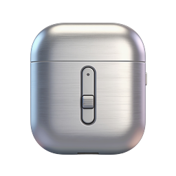 Premium Silver AirPods Case Icon | Wireless Earbuds