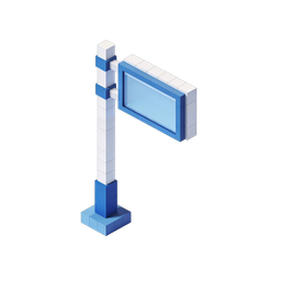 3D Directional Sign Icon for Navigation and Wayfinding