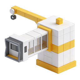 ไอคอนเครน 3D สำหรับการขนส่งสำหรับงานก่อสร้างและโลจิสติกส์