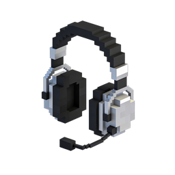 Pixelated Headset Icon for Gaming and Audio