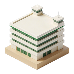 Stylized Airport Control Tower Icon for Travel Projects