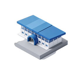 Modern Blue Building Icon for Real Estate Projects