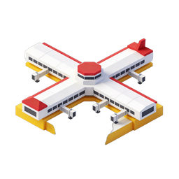 Stylized Airport Terminal Icon for Travel Sites