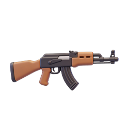 AK-47 Assault Rifle 3D Icon | Tactical Weapon Asset