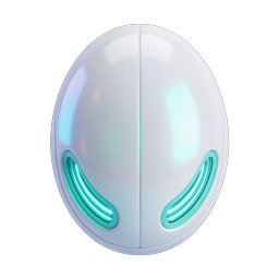 Icono de máscara alienígena futurista | Cara de robot de ciencia ficción 3D