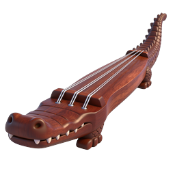 Alligator-Shaped Wooden Stringed Instrument Icon