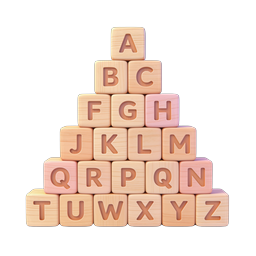 Pyramide de cubes alphabétiques en bois | Icône d'apprentissage ABC