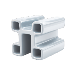 Aluminum Extrusion Profile Icon - Industrial Metal Beam
