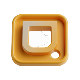 Amber 3D Tray Icon | Premium Clay-Style Object Graphic