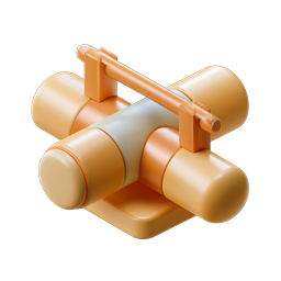 Amber Binoculars 3D Icon - Optical Instrument