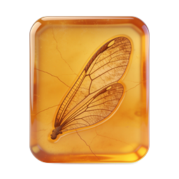 Amber Butterfly Fossil Icon | Preserved Insect in Resin