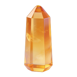 Amber Crystal Gemstone Icon - 3D Realistic