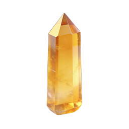 Icône de pointe de cristal ambre 3D | rendu de gemme réaliste