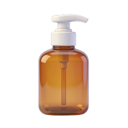 Amber Pump Bottle Icon | Realistic 3D Skincare Dispenser