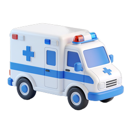 Icono 3D de ambulancia de emergencia - vehículo médico