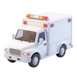 3D Ambulance Emergency Vehicle Icon - Medical Transport