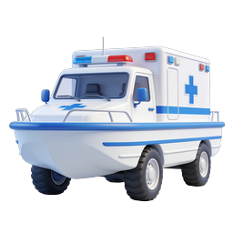 3D-Krankenwagen-Icon für medizinische Notfalldienste