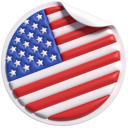 American Flag Circular Badge Icon - Patriotic USA Emblem