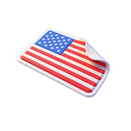 3D American Flag Icon | Patriotic USA Symbol Design