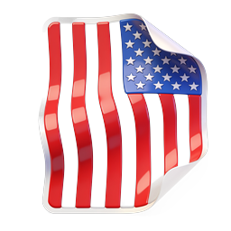 American Flag Icon - 3D Glossy USA Patriotic Symbol