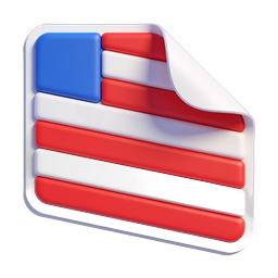 American Flag Icon - Patriotic USA Sticker Design