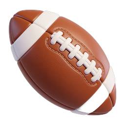American Football 3D Icon - Realistic Leather Ball