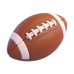 American Football 3D Icon - Realistic Sports Ball Design