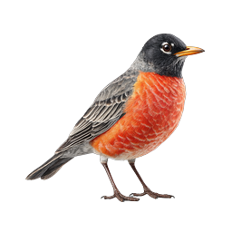 Realistic American Robin Bird Icon | Wildlife Nature Illustration