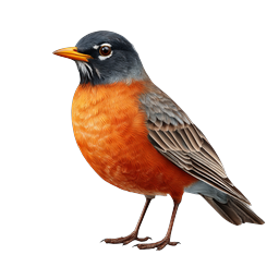 American Robin Bird Icon - Realistic Wildlife Illustration