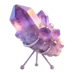 Amethyst Crystal Cluster on Tripod Stand Icon