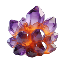 Amethyst Crystal Cluster Icon - Purple & Orange Gemstone