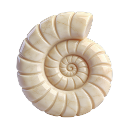 Ammonite Fossil Marble Icon | Premium 3D Design