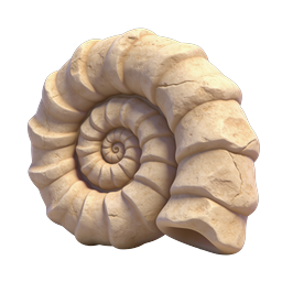 Ammonite Fossil Icon - 3D Spiral Shell Design