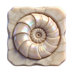 Ammonite Fossil Icon | Realistic 3D Paleontology Graphic