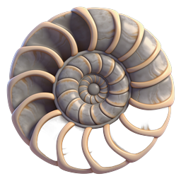 Ammonite Fossil Spiral Shell 3D Icon