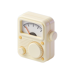 Vintage Analog Meter 3D Icon | Measurement Device