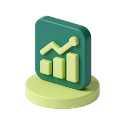 3D Clay Analytics Chart Icon for Business Growth
