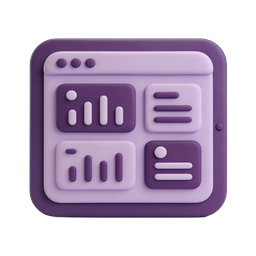 Analytics Dashboard Icon - 3D Purple Clay Style
