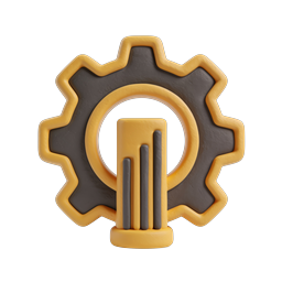 Analytics Gear Icon - 3D Clay Style Business Symbol