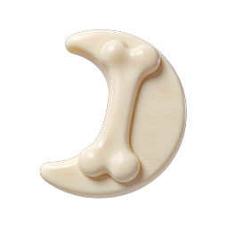 Anatomical Bone Icon - 3D Clay Style Medical Illustration