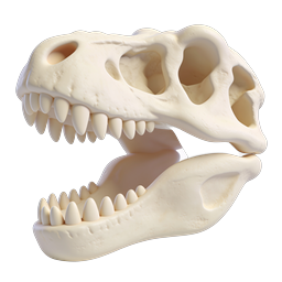 Anatomical Skull and Jawbone 3D Icon