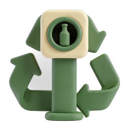 Icono 3D de Botella Ancla de Arcilla - Diseño Náutico