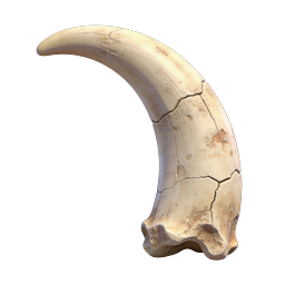 Ancient Bone Horn 3D Icon - Realistic Fossilized Claw