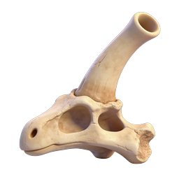 Ancient Bone Skull Icon - Realistic Fossil 3D Illustration