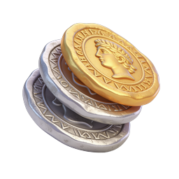 Ancient Gold and Silver Coin Stack Icon | 3D Realistic