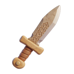 Ancient Dagger 3D Icon - Medieval Weapon Design
